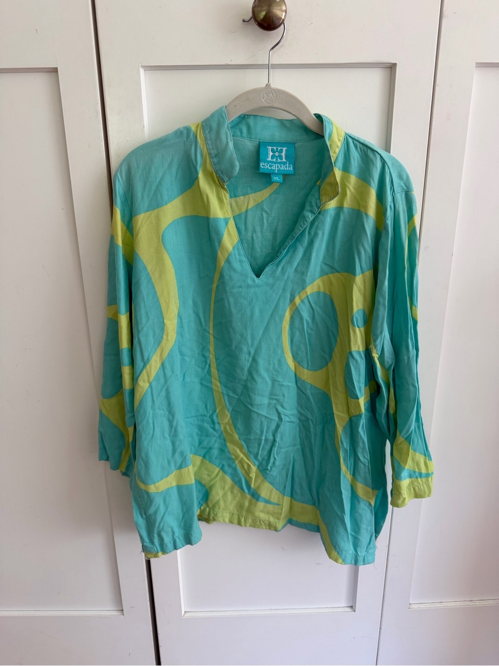 escapada Teal Tunic with Lime Detail
